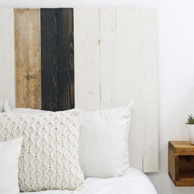 Barn Walls Gray Satin Sash Signature Design, Solid Wood Headboard, Leans and Sticks on Wall, Smooth Finish, Anti-Shake, Rattle Free, Twin Size