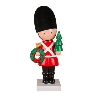 11" Christmas Soldier with Wreath and Tree Red 11 in Un-lit