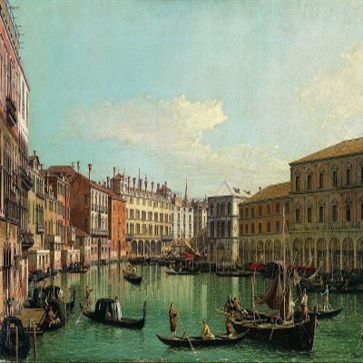 100% Smooth Cotton Paper - Canaletto Giovanni Antonio Canal - The Grand Canal, Venice/The Rialto Bridge (1730) Photo Poster Painting Art Print - Size: 24 x 16 Inches