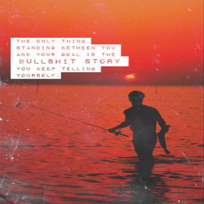100% Smooth Cotton Paper - Fishing Motivational Poster 04"Bulls**t Story Photo Print Art Motivation Quote Gift Sailing Boating - Size: 24 x 16 Inches