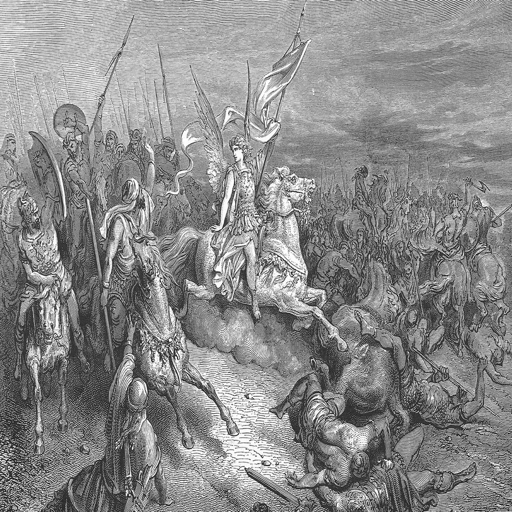 100% Smooth Cotton Paper - Gustave Dore - The Angel is Sent to Deliver Israel (1866) Poster Painting Etching Drawing Woodcut Art Print - Size: 24 x 16 Inches