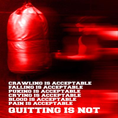 100% Smooth Cotton Paper - Boxing Motivational Poster 08"Crawling is Acceptable. Quitting is not. Photo Print Art Motivation Quote Gift - Size: 24 x 16 Inches