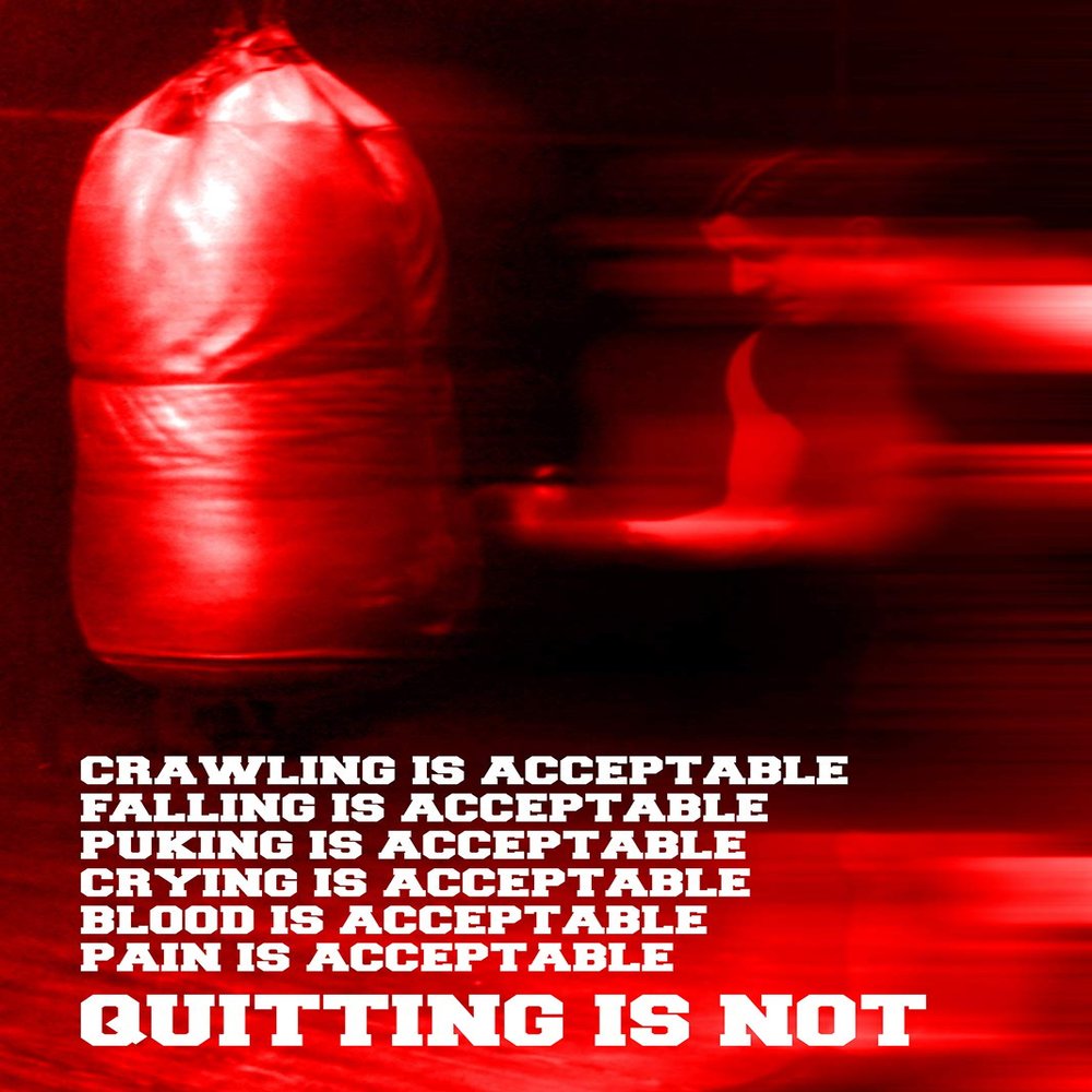 100% Smooth Cotton Paper - Boxing Motivational Poster 08"Crawling is Acceptable. Quitting is not. Photo Print Art Motivation Quote Gift - Size: 24 x 16 Inches