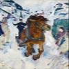 100% Smooth Cotton Paper - Edvard Munch - Galloping Horse (1910) - Reproduction of a Classic Edward Munch Painting - Photo Poster Print Art Gift - Size: 24 x 16 Inches view 1