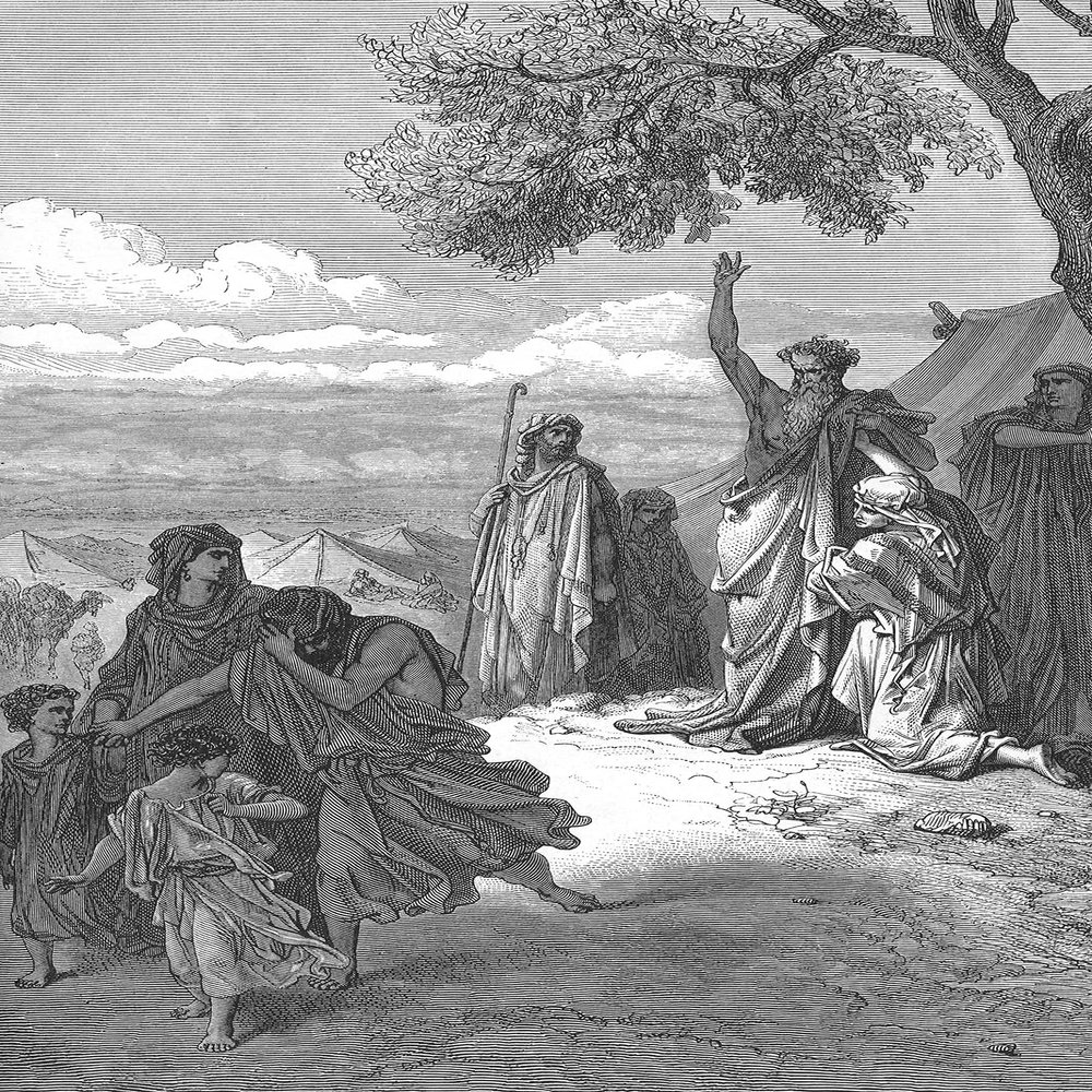 100% Smooth Cotton Paper - Gustave Dore - Noah Curses Ham and Canaan (1866) Poster Painting Etching Drawing Woodcut Art Print - Size: 24 x 16 Inches