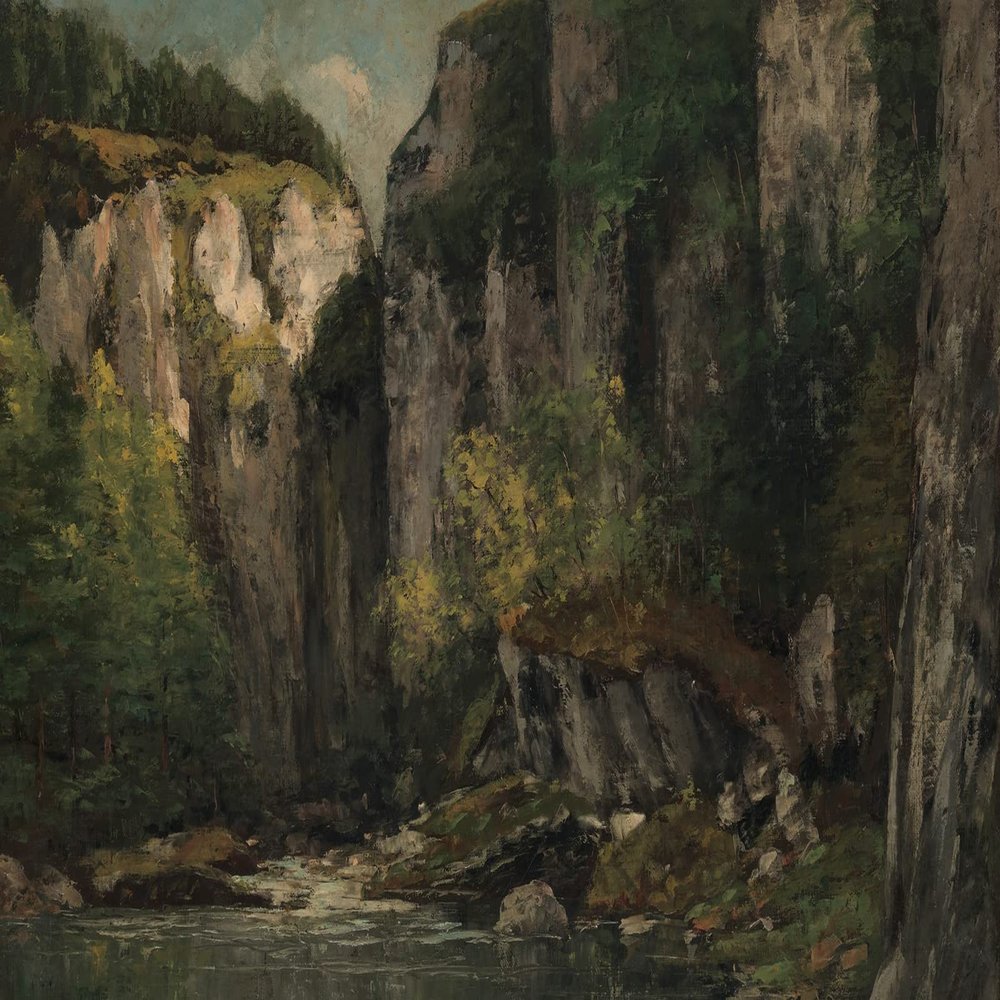 100% Smooth Cotton Paper - Gustave Courbet - River and Rocks (1873) Photo Poster Painting Art Print - Size: 24 x 16 Inches