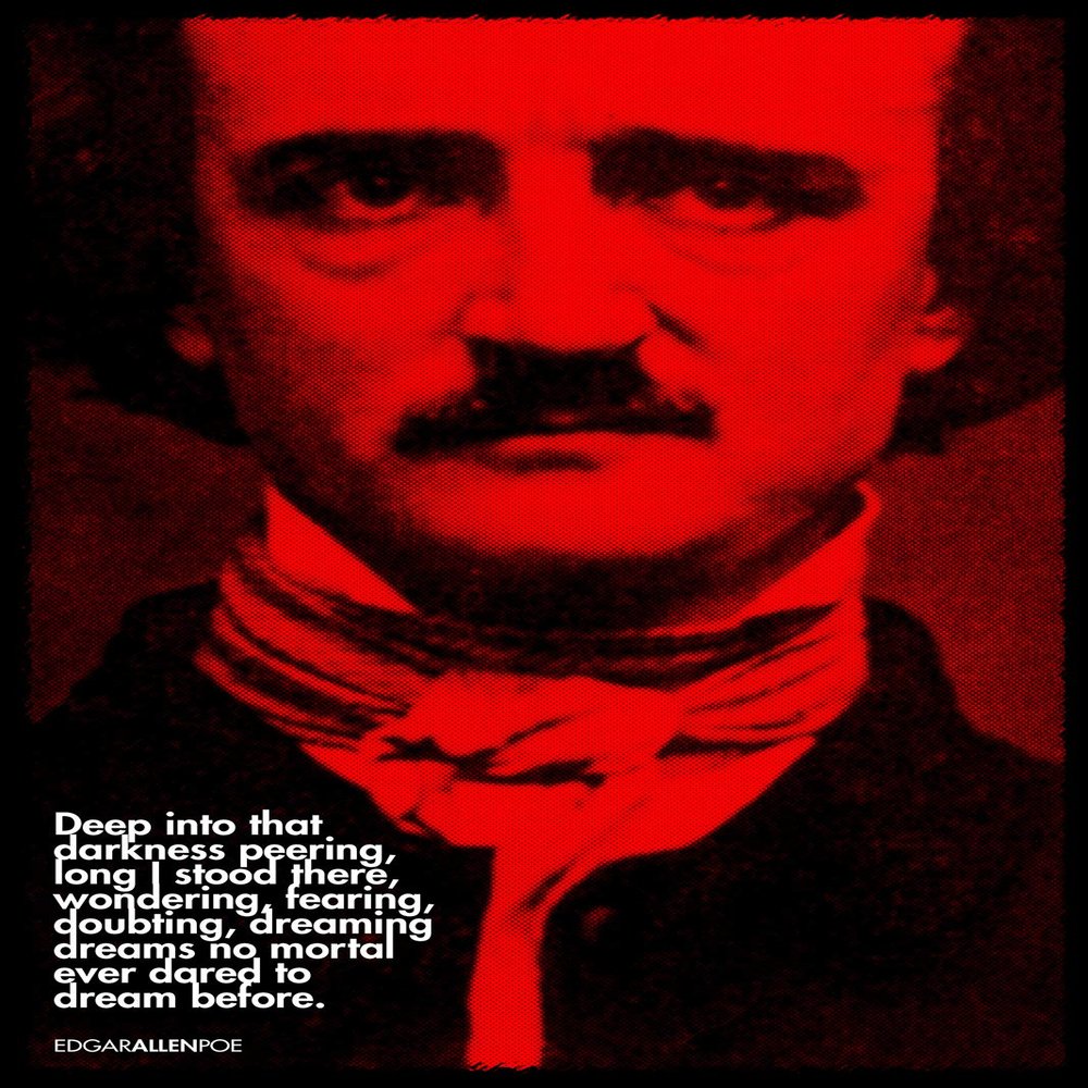 100% Smooth Cotton Paper - Edgar Allen Poe Art Print - Poster Quote Gift - Size: 24 x 16 Inches