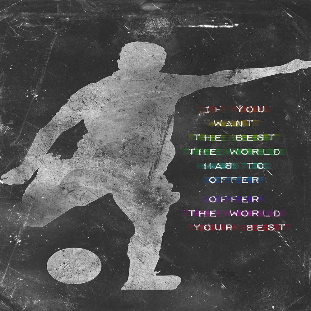 100% Smooth Cotton Paper - Football/Soccer Motivational Poster 04"If You Want The Best. Photo Art Print Motivation Quote - Size: 24 x 16 Inches
