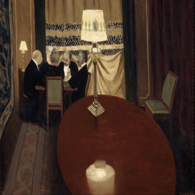 100% Smooth Cotton Paper - Felix Vallotton - The Poker Game (1902) Photo Poster Painting Art Print - Size: 24 x 16 Inches