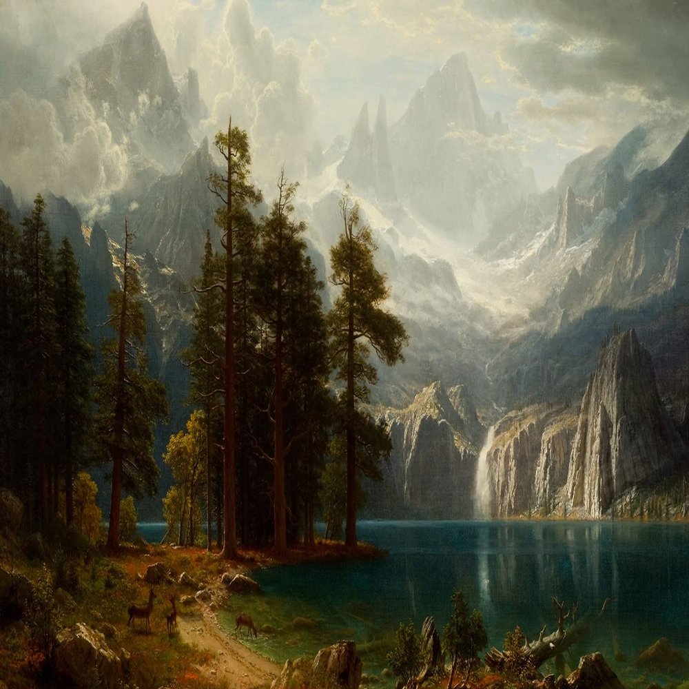 100% Smooth Cotton Paper - Albert Bierstadt - Sierra Nevada (1873) Photo Poster Painting Art Print - Size: 24 x 16 Inches