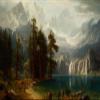 100% Smooth Cotton Paper - Albert Bierstadt - Sierra Nevada (1873) Photo Poster Painting Art Print - Size: 24 x 16 Inches view 1