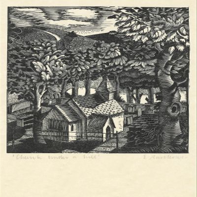 100% Smooth Cotton Paper - Eric Ravilious - Church Under a Hill (1935) Photo Poster Painting Art Print - Size: 24 x 16 Inches
