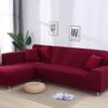 youyoucool Couch Covers Sectional L Shape Sofa Covers Super Stretch 1 pcs Sofa Slipcovers for 4 Seaters Sectional Chaise Slipcover Covers for Pets Kids, Wine red view 1