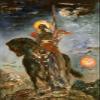 100% Smooth Cotton Paper - Gustave Moreau - The Parca and The Angel of Death (1890) Photo Poster Painting Art Print - Size: 24 x 16 Inches view 1