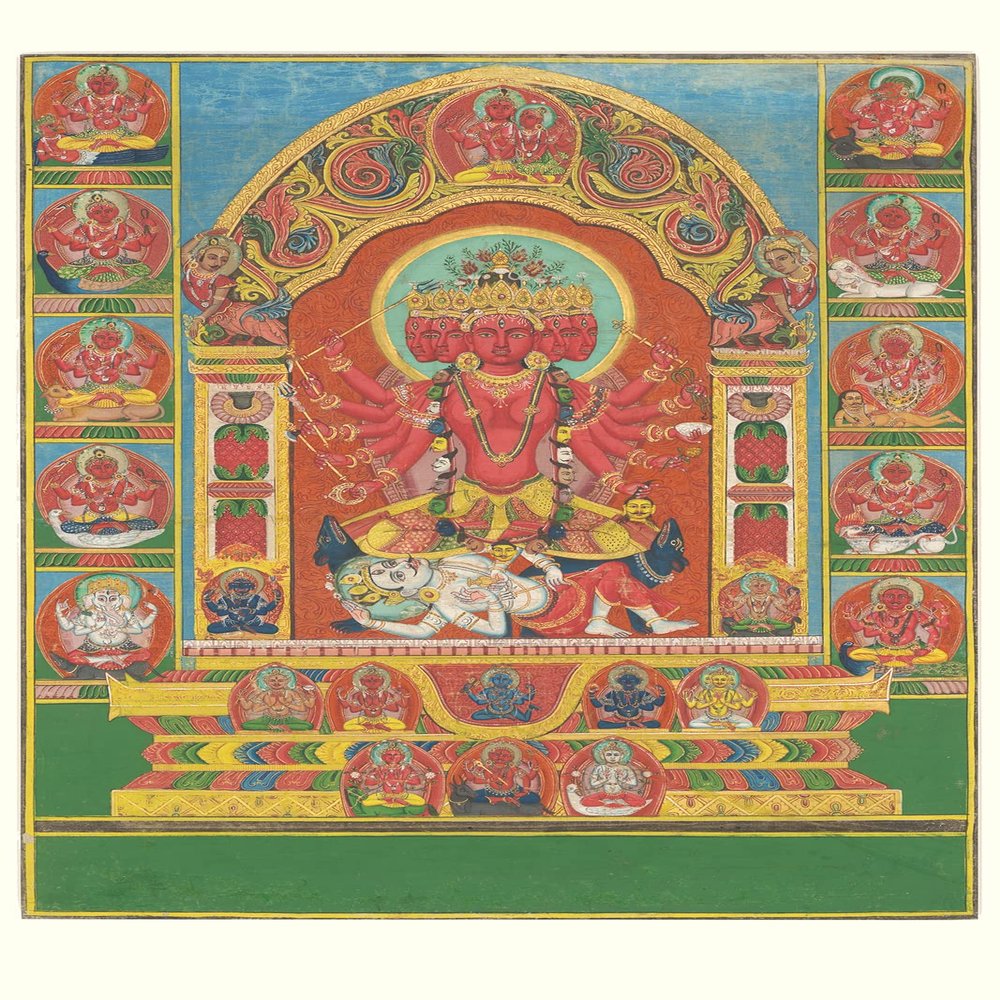 100% Smooth Cotton Paper - Goddess Tripurasundari Parvati Shiva Durga Purnacandi (20th Century) Photo Poster Painting Art Print - Size: 24 x 16 Inches