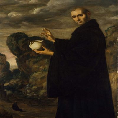 100% Smooth Cotton Paper - Francisco de Zurbaran - Saint Benedict (1640) - Painting Photo Poster Print Art Gift Home Wall Decor - Size: 24 x 16 Inches