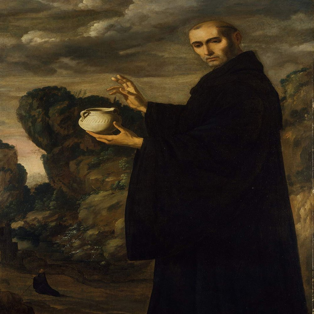 100% Smooth Cotton Paper - Francisco de Zurbaran - Saint Benedict (1640) - Painting Photo Poster Print Art Gift Home Wall Decor - Size: 24 x 16 Inches