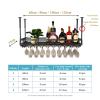APUM Ceiling Hanging Wine Racks | Wall Mounted Wine Glass Goblet Holder | Vintage Wine Bottle Shelf | Wrought Iron Wine Racks | Stemware Cup Shelves view 2