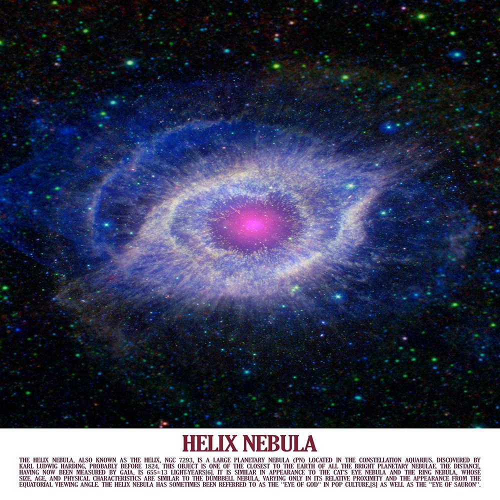 100% Smooth Cotton Paper - Helix Nebula Poster - Photo Art Print Gift Motivation - NASA Space Astronomy Nebulae Dying Star Explosion Supernova - Size: 24 x 16 Inches