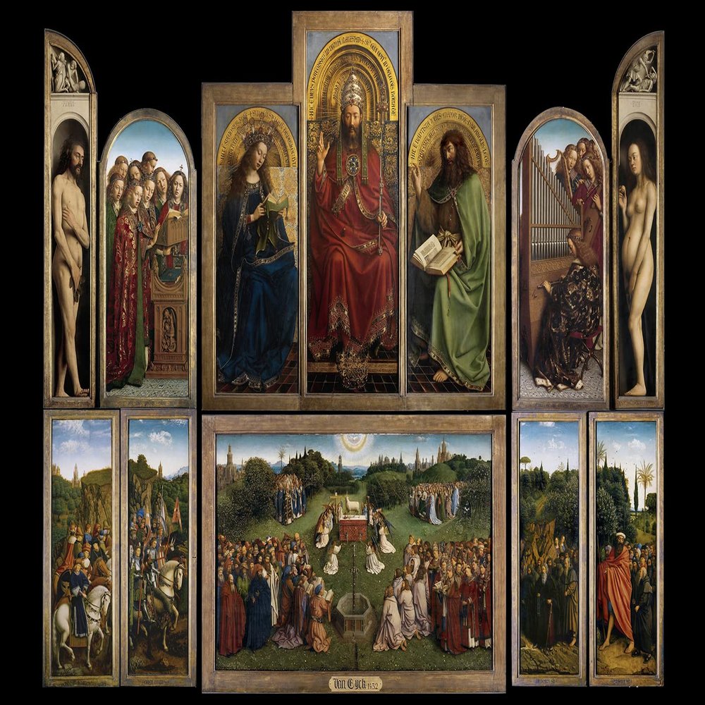 100% Smooth Cotton Paper - Jan Van Eyck - Ghent Altarpiece (1432) Photo Poster Painting Art Print - Size: 24 x 16 Inches