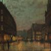 100% Smooth Cotton Paper - John Atkinson Grimshaw - Boar Lane, Leeds by Lamplight (1881) Photo Poster Painting Art Print - Size: 24 x 16 Inches view 1