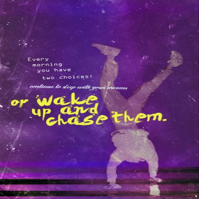 100% Smooth Cotton Paper - Handstand Motivational Poster 09"Wake up and Chase Them. Photo Print Art Motivation Quote Gift Gymnastics - Size: 24 x 16 Inches
