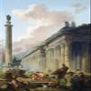 100% Smooth Cotton Paper - Hubert Robert - Imaginary View of Rome with Equestrian Statue of Marcus Aurelius (1786) Photo Poster Painting Art Print - Size: 24 x 16 Inches view 1