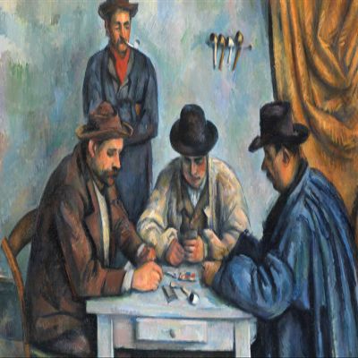 100% Smooth Cotton Paper - Paul Czanne - The Card Players (1892) - Reproduction of a Painting - Photo Poster Print Art Gift - Cezanne Poker Games Hold Em - Size: 24 x 16 Inches