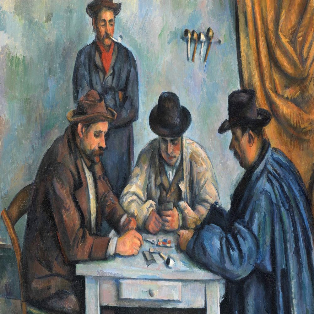 100% Smooth Cotton Paper - Paul Czanne - The Card Players (1892) - Reproduction of a Painting - Photo Poster Print Art Gift - Cezanne Poker Games Hold Em - Size: 24 x 16 Inches