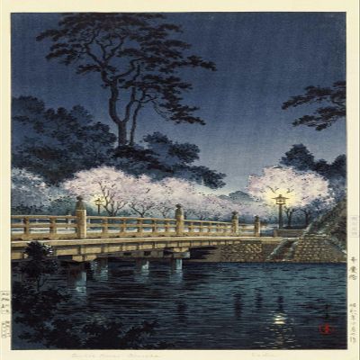 100% Smooth Cotton Paper - Tsuchiya Koitsu - Benkei Bridge (1933) Ukiyo-e Japan Japanese Poster Painting Art Print - Size: 24 x 16 Inches