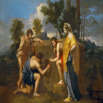 100% Smooth Cotton Paper - Nicolas Poussin - The Arcadian Shepherds (1628) Photo Poster Painting Art Print - Size: 24 x 16 Inches