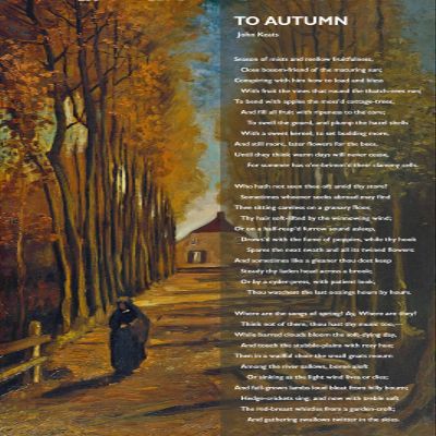 100% Smooth Cotton Paper - John Keats Poem Print - to Autumn - Art Photo Poster Gift - Size: 24 x 16 Inches