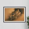 100% Smooth Cotton Paper - Kano Hogai - Two Dragons in Clouds (1885) Photo Poster Painting Art Print - Size: 24 x 16 Inches view 4