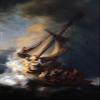 100% Smooth Cotton Paper - Rembrandt - The Storm on The Sea of Galilee (1633) - Reproduction of a Painting - Photo Poster Print Art Gift - Size: 24 x 16 Inches view 1