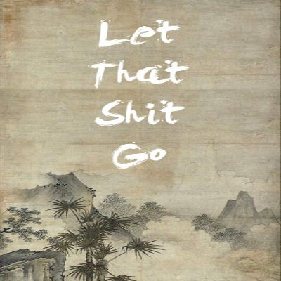 100% Smooth Cotton Paper - Zen Motivation 10"Let That sh*t go Poster Photo Art Print Buddhism Spirituality Meditation Quote - Size: 24 x 16 Inches