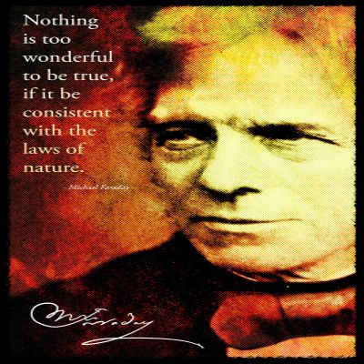 100% Smooth Cotton Paper - Michael Faraday Art Print Photo Poster Gift Quote Science - Size: 24 x 16 Inches