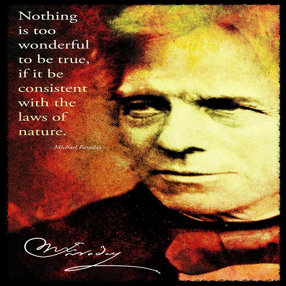 100% Smooth Cotton Paper - Michael Faraday Art Print Photo Poster Gift Quote Science - Size: 24 x 16 Inches