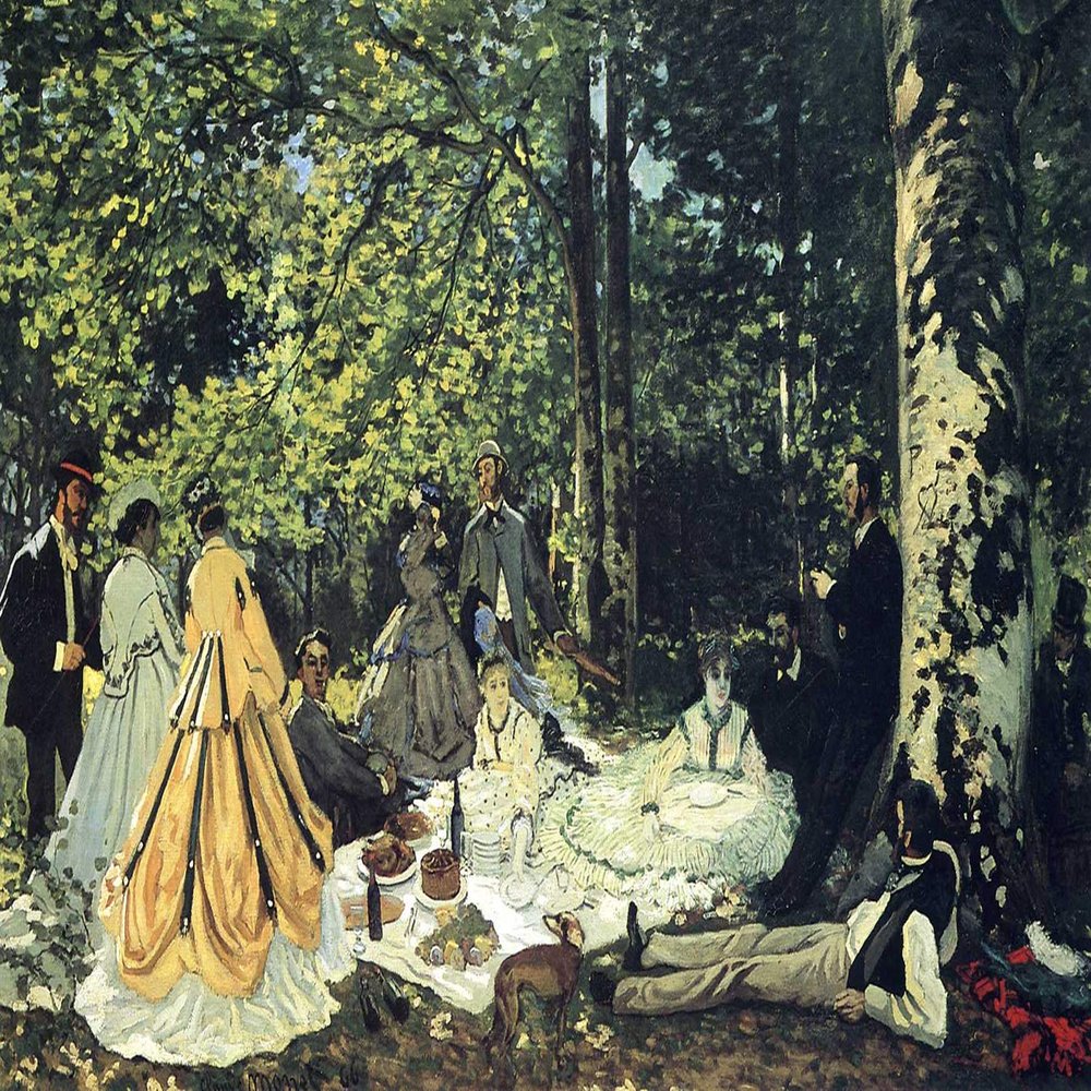 100% Smooth Cotton Paper - Claude Monet - Luncheon on The Grass (1865) - Painting Photo Poster Print Art Gift - Oscar French Impressionist Impressionism - Size: 24 x 16 Inches