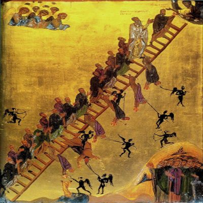 100% Smooth Cotton Paper - Saint Catherine's Monastery - The Ladder of Divine Ascent - Painting Photo Poster Print Art Gift Wall Home Decor - Christian - Size: 24 x 16 Inches