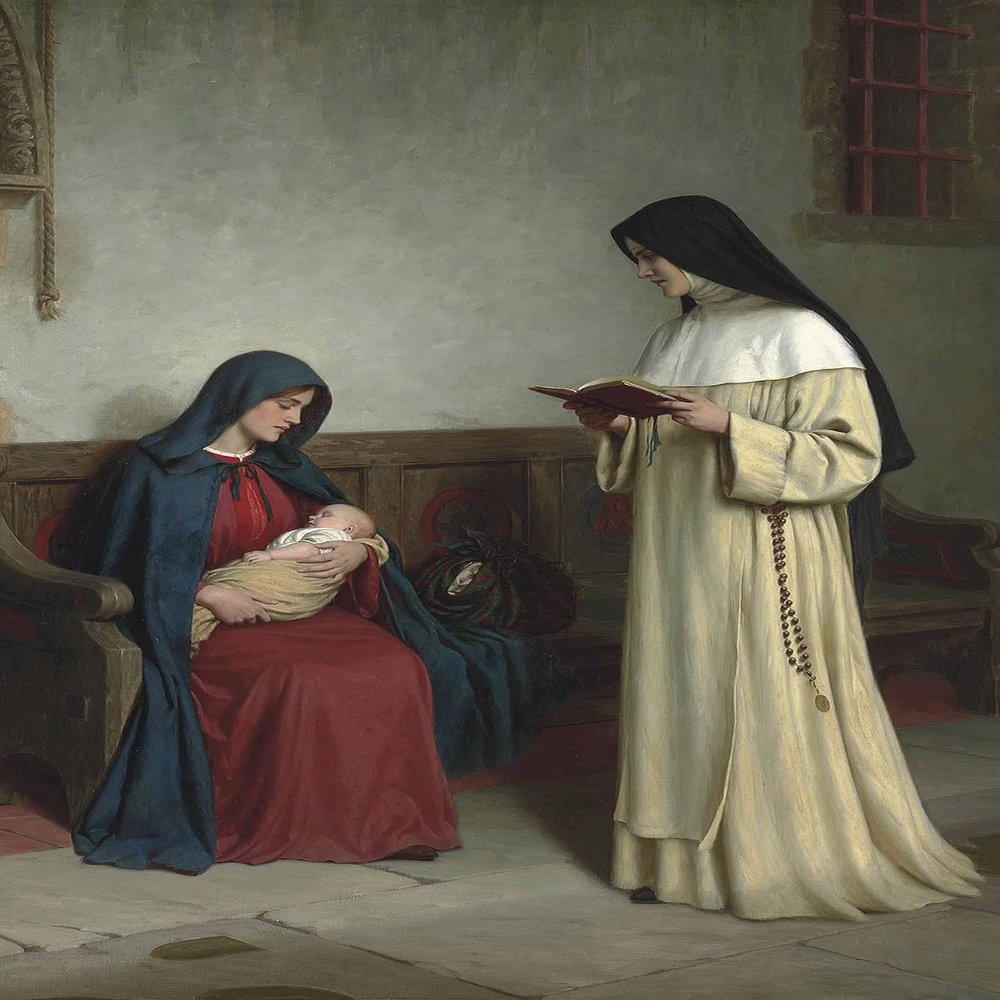 100% Smooth Cotton Paper - Edmund Leighton - Maternity (1917) Photo Poster Painting Art Print - Size: 24 x 16 Inches