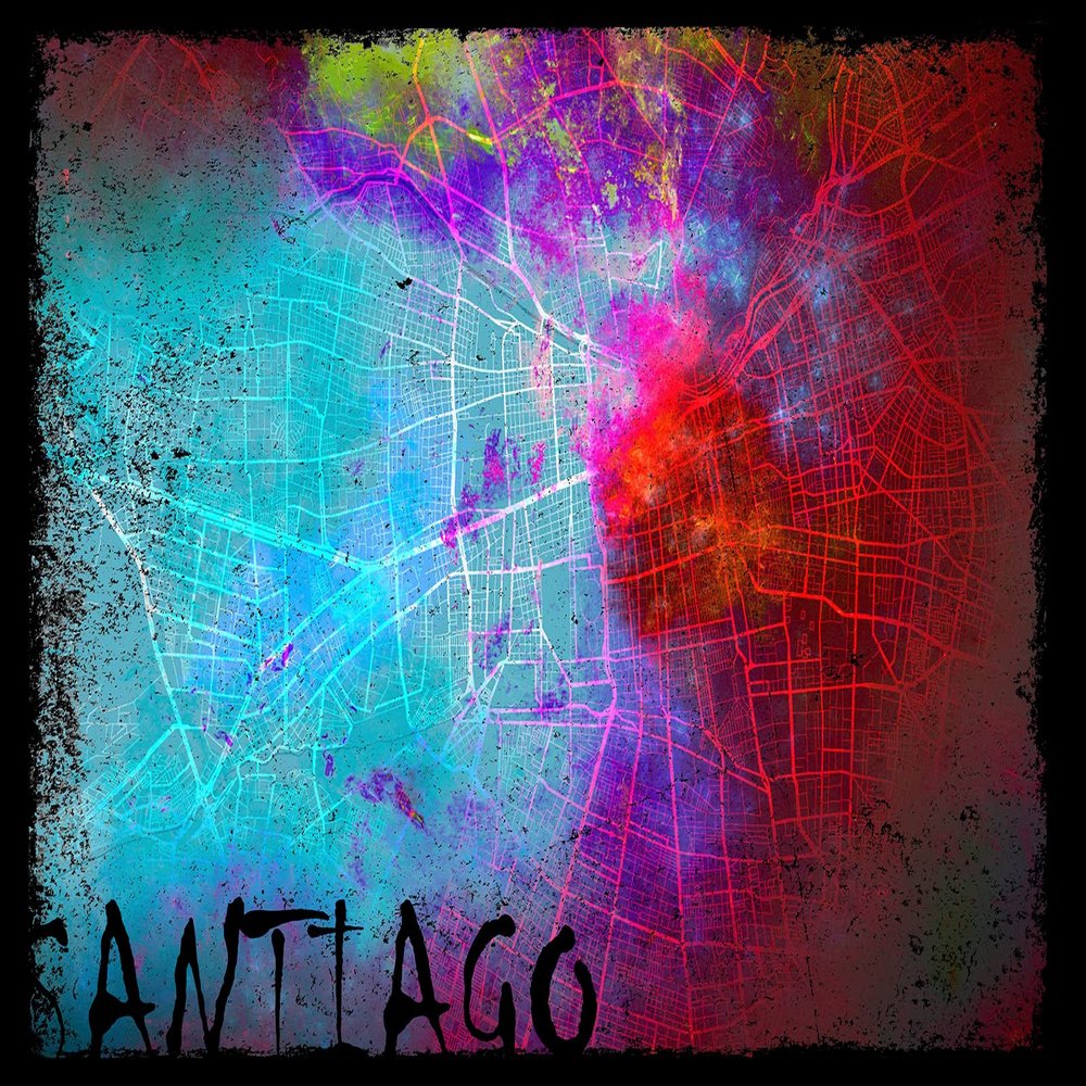 100% Smooth Cotton Paper - Santiago, Chile Original Map Design Colourboo - Art Print Poster Photo Gift - Size: 24 x 16 Inches