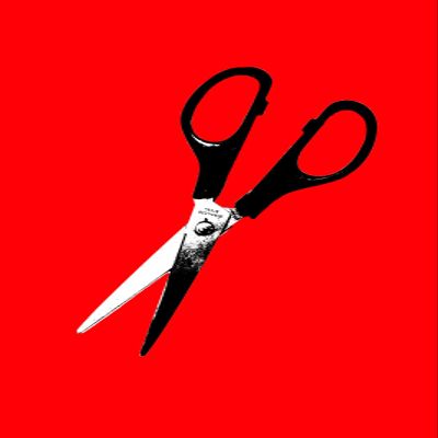 100% Smooth Cotton Paper - Scissors REDJECT - Art Print Poster Gift Retro - Stationary Cutting Crafts Lover - Size: 24 x 16 Inches