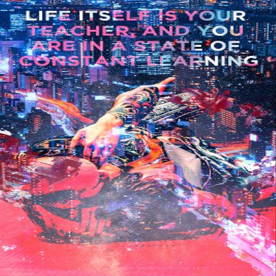 100% Smooth Cotton Paper - Jiu-Jitsu Poster - Life Itself is Your Teacher - Motivation BJJ Print Quote Wall Art Photo Gift Brazilian Wrestling Judo Sambo MMA Jiujitsu - Size: 24 x 16 Inches