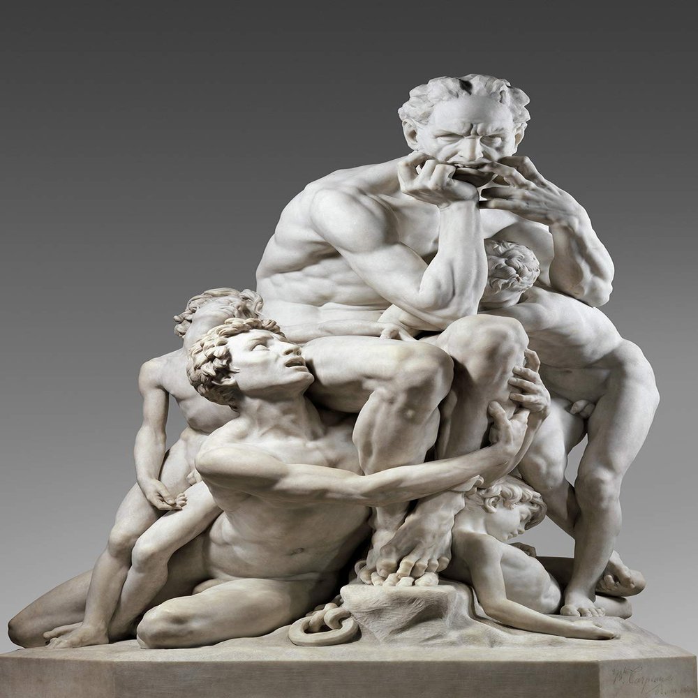 100% Smooth Cotton Paper - Jean Baptiste Carpeaux - Ugolino and his Sons/Statue (1867) - Art Print Painting Poster Gift Photo Wall Home Decor - Dante's Inferno - Size: 24 x 16 Inches