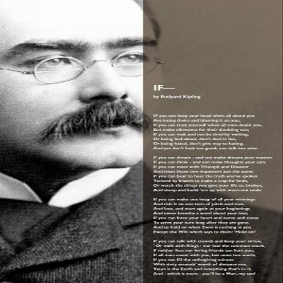 100% Smooth Cotton Paper - Rudyard Kipling Poem Print - If - Kipling Background- Art Photo Poster Gift - Size: 24 x 16 Inches