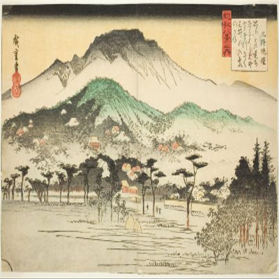 100% Smooth Cotton Paper - Utagawa Hiroshige - Eight Views of Omi - Evening Bell at MII Temple (1834) Photo Poster Art Print Painting - Size: 24 x 16 Inches