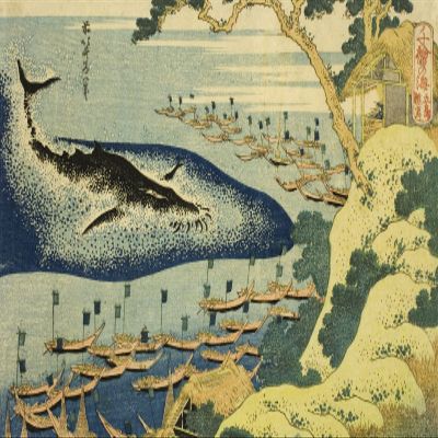 100% Smooth Cotton Paper - Katsushika Hokusai - Whaling Off The Coast of The Goto Islands (1833) Photo Poster Painting Art Print - Size: 24 x 16 Inches