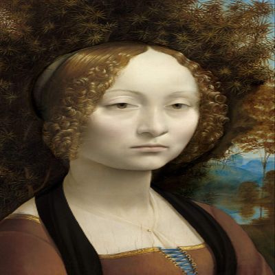 100% Smooth Cotton Paper - Leonardo da Vinci - Ginevra de Benci (1474) - Painting Photo Poster Print Art Gift Home Wall Decor - Florentine Aristocrat - Size: 24 x 16 Inches