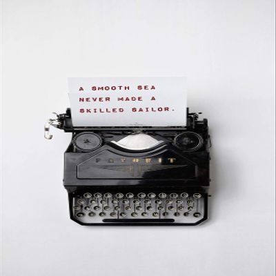 100% Smooth Cotton Paper - A Smooth Sea Never Made a Skilled Sailor - Typewriter - Poster Original Art Print Photo Wall Home Decor - Motivation Inspiration Quote - Size: 24 x 16 Inches