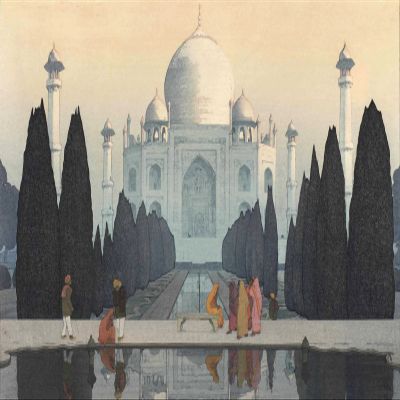 100% Smooth Cotton Paper - Hiroshi Yoshida - Morning Mist in Taj Mahal (1932) Photo Poster Painting Art Print - Size: 24 x 16 Inches
